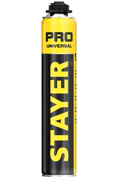 STAYER  PRO, 750 мл, пистолетная, выход до 35 л, всесезонная, монтажная пена, Professional (41135) 41135