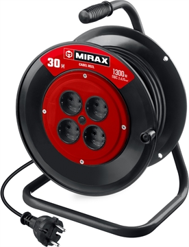 MIRAX  ПВС, 2 х 0.75 мм2, 30 м, 1300 Вт, удлинитель на катушке (55052-30) 55052-30