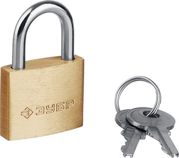ЗУБР  25 мм, латунный корпус, мини, навесной замок, Профессионал (37130-25) 37130-25_z01