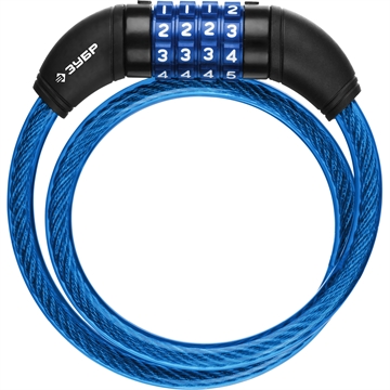 ЗУБР  650 мм, d 10 мм, кодовый, с изменяемым кодом, тросовый замок, Профессионал (37262-65) 37262-65_z01