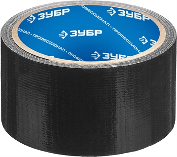 ЗУБР  48 мм, 10 м, черная, на тканевой основе, универсальная армированная лента, Профессионал (12096-50-10) 12096-50-10
