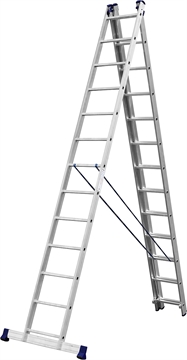 СИБИН  13 ступеней, со стабилизатором, алюминиевая, трехсекционная лестница (38833-13) 38833-13