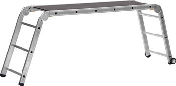 СИБИН  ПРП-36, 3 х 6 х 3 ступени, алюминиевые, складные, с колесами и съемной площадкой, парофессиональные рабочие подмости (38845) 38845