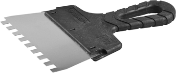 ЗУБР  150 мм, зуб 8 х 8 мм, зубчатый пластиковая ручка, нержавеющий, фасадный шпатель (10078-15-08) 10078-15-08