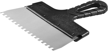 ЗУБР  200 мм, зуб 6 х 6 мм, зубчатый пластиковая ручка, нержавеющий, фасадный шпатель (10078-20-06) 10078-20-06