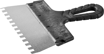 ЗУБР  200 мм, зуб 8 х 8 мм, зубчатый пластиковая ручка, нержавеющий, фасадный шпатель (10078-20-08) 10078-20-08