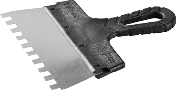 ЗУБР  200 мм, зуб 10х10 мм, зубчатый пластиковая ручка, нержавеющий, фасадный шпатель (10078-20-10) 10078-20-10