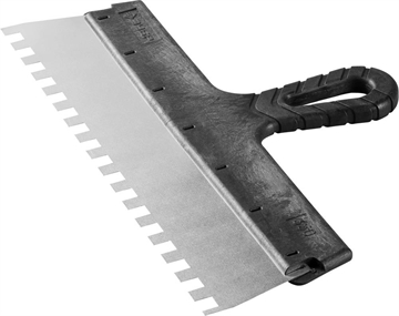 ЗУБР  350 мм, зуб 10 х 10 мм, зубчатый пластиковая ручка, нержавеющий, фасадный шпатель (10078-35-10) 10078-35-10