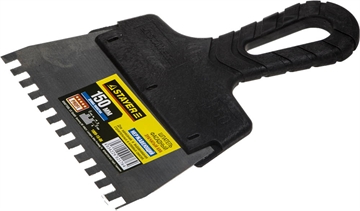 STAYER  PROFlat, 150 мм, зуб 6 х 6 мм, пластиковая ручка, зубчатый, нержавеющий, фасадный шпатель, Professional (1009-15-06) 1009-15-06