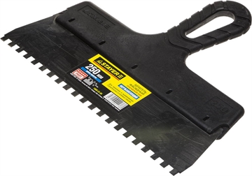 STAYER  PROFlat, 250 мм, зуб 6 х 6 мм, пластиковая ручка, зубчатый, нержавеющий, фасадный шпатель, Professional (1009-25-06) 1009-25-06