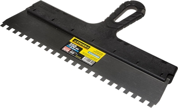 STAYER  PROFlat, 350 мм, зуб 8 х 8 мм, пластиковая ручка, зубчатый, нержавеющий, фасадный шпатель, Professional (1009-35-08) 1009-35-08