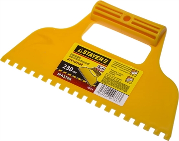 STAYER  230 мм, зубчатый 6 х 6 мм, пластмассовый, малярный шпатель (1022-6) 1022-6