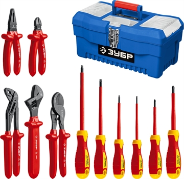 ЗУБР  12 предм., набор диэлектрического губцевого инструмента, Профессионал (2214-H12) 2214-H12_z01