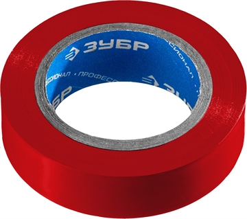 ЗУБР  ЭЛЕКТРИК-10, 15 мм х 10 м, 6 000 В, красная, не поддерживает горение, изолента ПВХ, Профессионал (1233-3) 1233-3_z02