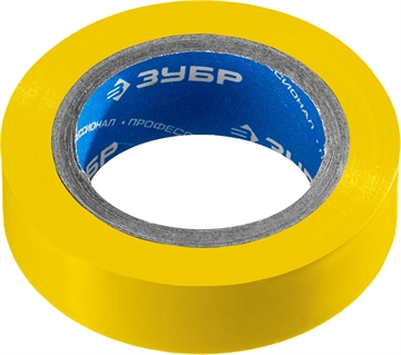 ЗУБР  ЭЛЕКТРИК-10, 15 мм х 10 м, 6 000 В, желтая, не поддерживает горение, изолента ПВХ, Профессионал (1233-5) 1233-5_z02