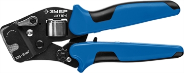 ЗУБР  ПКТ-16-4, 0.25 - 16 мм2, с квадратным профилем, торцевые мультидиапазонные пресс-клещи, Профессионал (22694) 22694