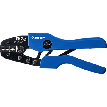 ЗУБР  ПК-2, 0.5 - 6 мм2, пресс-клещи для изолированных наконечников и соединительных муфт, Профессионал(45456-2) 45456-2