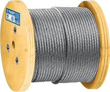ЗУБР  DIN 3066, свивка 6 х 37 + IWR, 10 мм, L 60 м, грузоподъемный стальной трос, Профессионал (30417-10) 30417-10