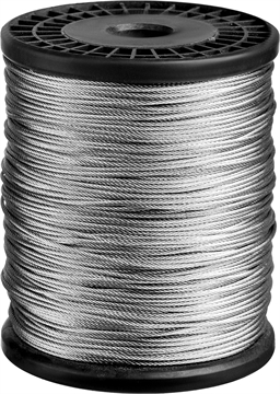 ЗУБР  DIN 3055, свивка 6 х 7 + IWS, 1 мм, L 200 м, стальной трос, Профессионал (4-304110-15) 4-304110-15