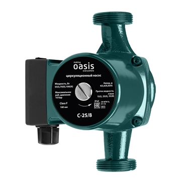 Циркуляционный насос  с мокрым ротором 25 oasis 1908