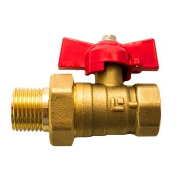 Кран шаровой 11Б27п1 накидная гайка с полусгоном бабочка 20 т тт000009595