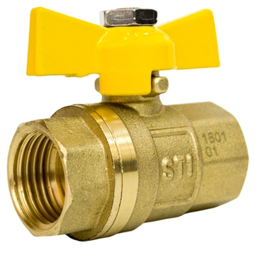 Кран шаровой газовый STI ГГ бабочка 15 т 00000003681