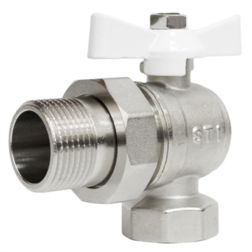 Кран шаровой STI накидная гайка с полусгоном бабочка угловой 25 т тт000014630