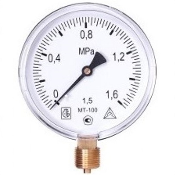 Манометр радиальный МТ-100 1,6МПа (метрическая резьба - М20х1.5) т 00000000745