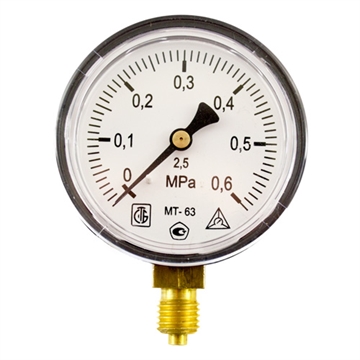 Манометр радиальный МТ-63 0,6МПа (метрическая резьба - М12х1.5) т 00000003319
