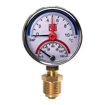 Термоманометр радиальный STI ∅63 120°C 10 bar УП (G½") т тт000018935
