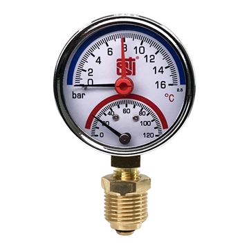 Термоманометр радиальный STI ∅63 120°C 16 bar УП (G½") т тт000018936