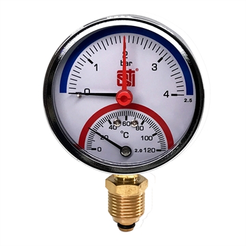 Термоманометр радиальный STI ∅80 120°C 4 bar УП (G½") т тт000018937