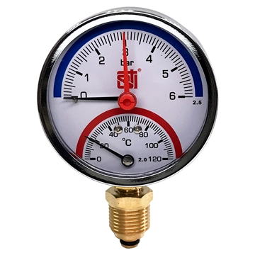 Термоманометр радиальный STI ∅80 120°C 6 bar УП (G½") т тт000018938