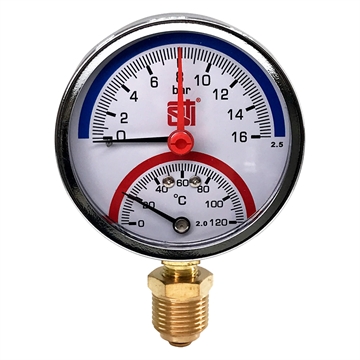 Термоманометр радиальный STI ∅80 120°C 16 bar УП (G½") т тт000018940