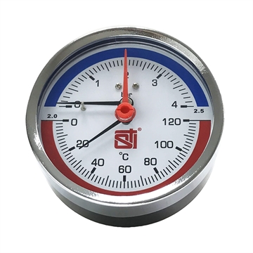 Термоманометр аксиальный STI ∅80 120°C 4 bar УП (G½") т тт000018944