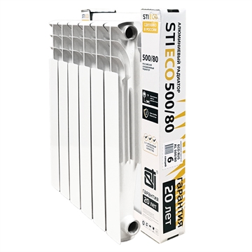 Алюминиевый радиатор STI ECO RUS AL 500/80 6 сек. т тт000015888
