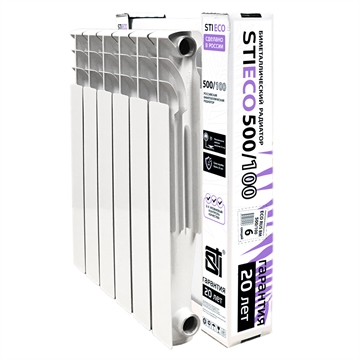 Биметаллический радиатор STI ECO RUS BM 500/100 6 сек. т тт000015903