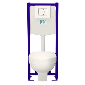 Подвесной унитаз Rosa Элеганс (инсталляция DI, сиденье микролифт, белая кнопка) т тт000017257