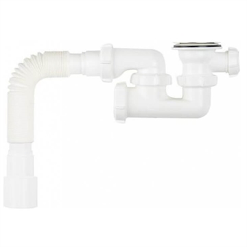 V245 Сифон для душевого поддона 1½"х40 регулируемый с гофротрубой 40х40-50 т тт000017777