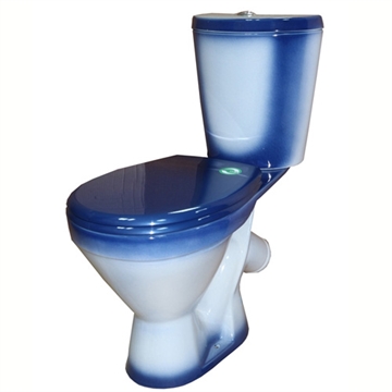 Унитаз-компакт Rosa Элегант синий (арматура и сиденье, косой выпуск) т cт000001509