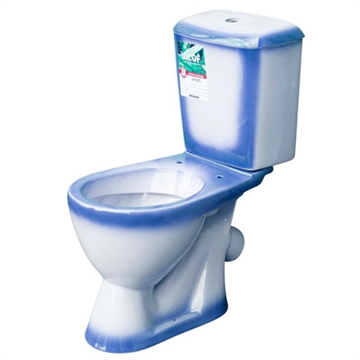 Унитаз-компакт Rosa Лира синий (арматура и сиденье, косой выпуск) т cт000069333