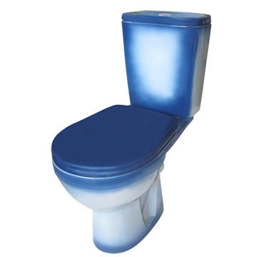 Унитаз-компакт Rosa Рио синий (арматура и сиденье, горизонт. выпуск) т cт000084059