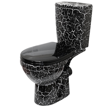 Унитаз-компакт Rosa Рио (Соло) черный кракелюр (арматура и сиденье, горизонт. выпуск) т тт000016300