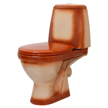 Унитаз-компакт Rosa Премьер коричневый декор (арматура и сиденье, горизонт. выпуск) т тт000016571