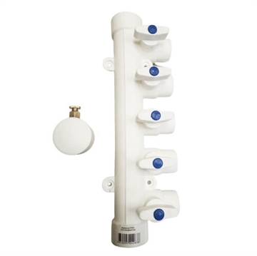 Коллектор MeerPlast 32х20 (3 вых.) с воздухоотводчиком синий т тт000014938