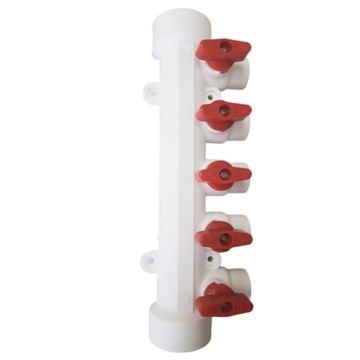 Коллектор MeerPlast 40х20 (4 вых.) с воздухоотводчиком красный т тт000014946