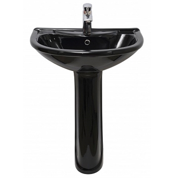 Умывальник ОК Престиж 63 Стандарт черный (с переливом и пьедесталом) т тт000016716