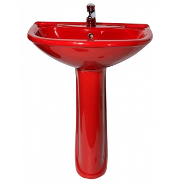 Умывальник ОК Престиж 63 Стандарт красный (с переливом и пьедесталом) т тт000016718