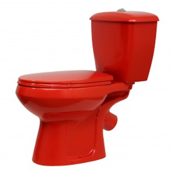 Унитаз-компакт ОК Элисса Стандарт красный (арматура, гофра и сиденье, косой выпуск) т тт000002407