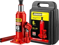 STAYER  RED FORCE, в кейсе, 6 т, 216 - 413 мм, бутылочный гидравлический домкрат, Professional (43160-6-K) 43160-6-K_z01